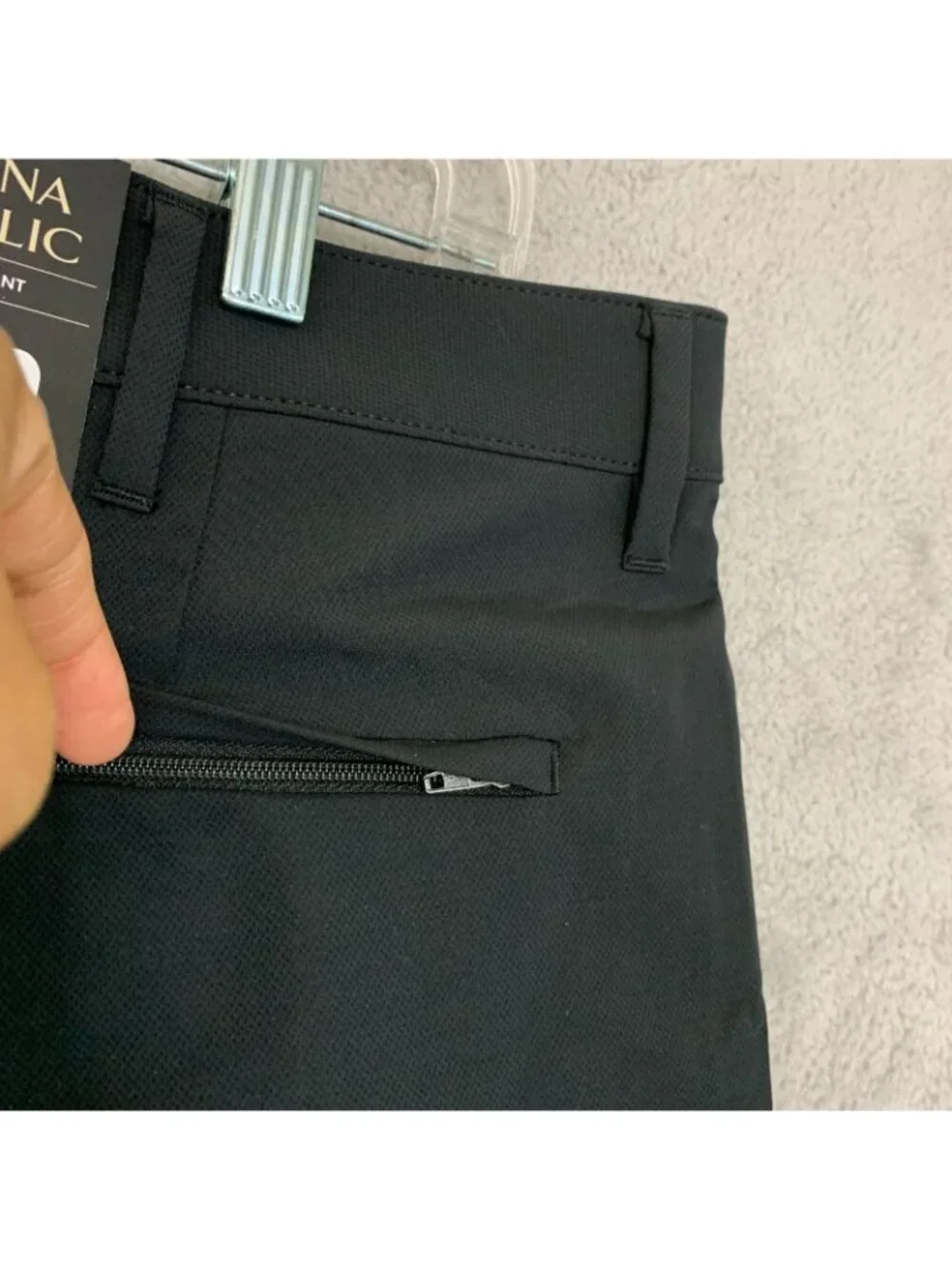 NWT Banana Republic Men's 38x32 Flat Front Tech Pants Black Slim Fit Stretch